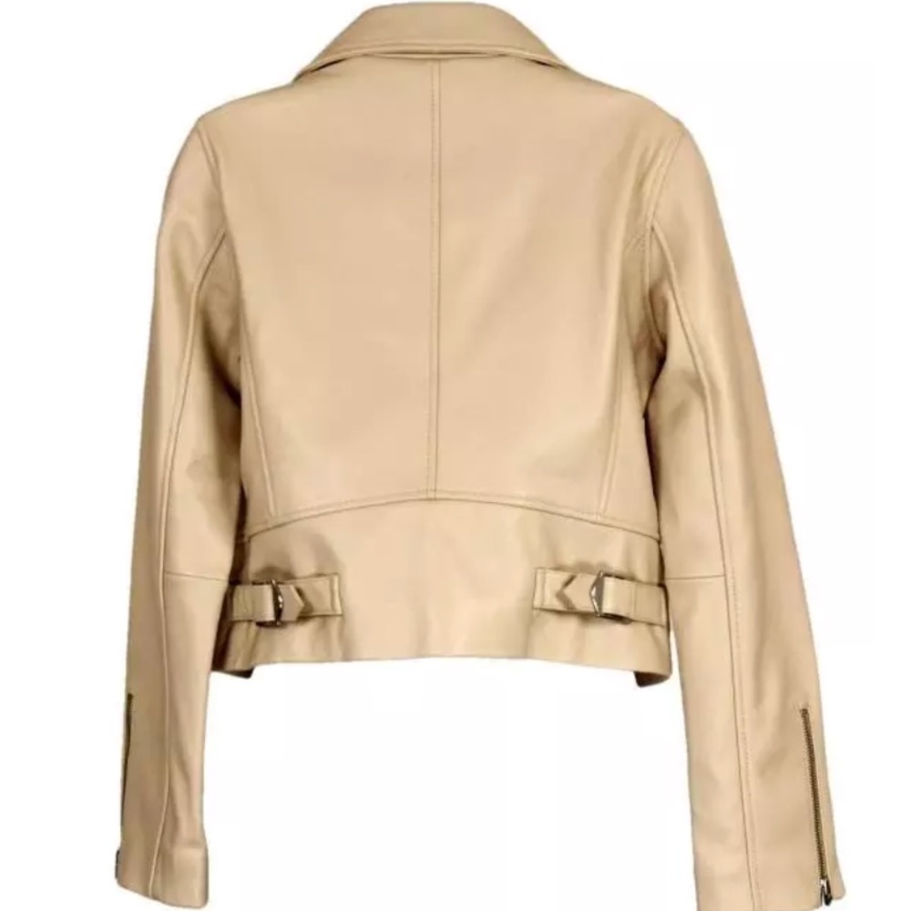 J Crew Collection Leather Motorcycle Jacket NEW - Picture 3 of 4